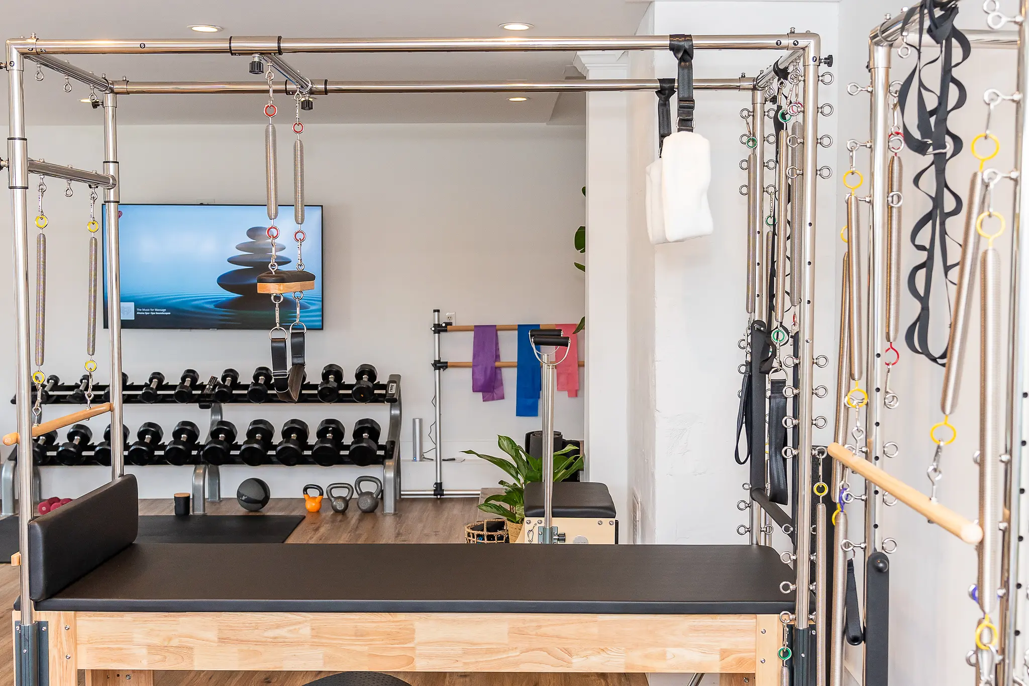 Exercise room with workout gear