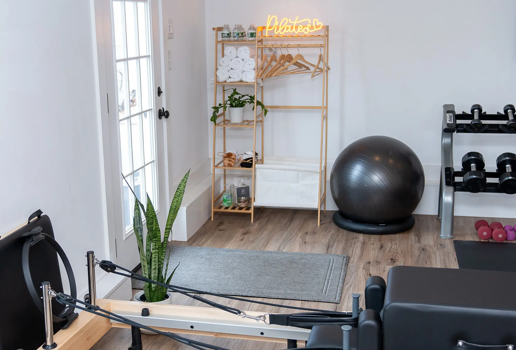 Home gym with Pilates equipment